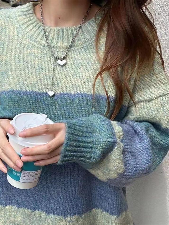 Color Block Striped Sweater - AnotherChill