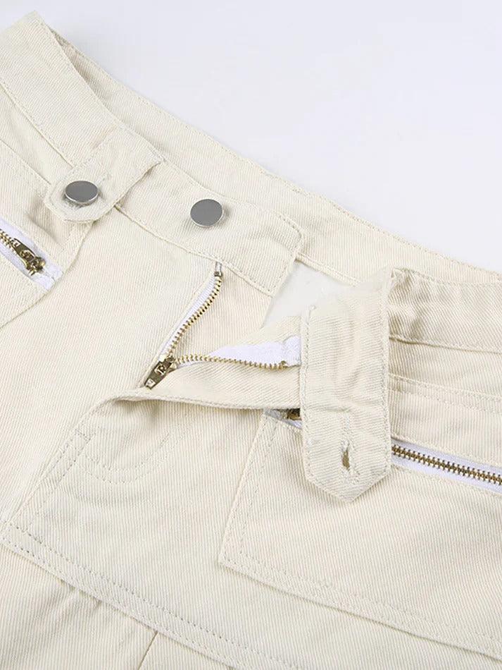 Zipper Panel Pleats Mini Skirts - AnotherChill