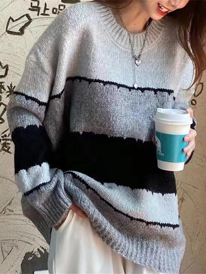 Color Block Striped Sweater - AnotherChill