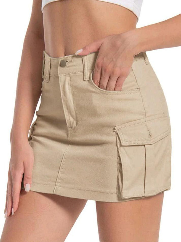Multi Pocket Mini Skirt