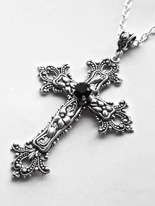 Gothic Punk Cross Charm Necklace - AnotherChill
