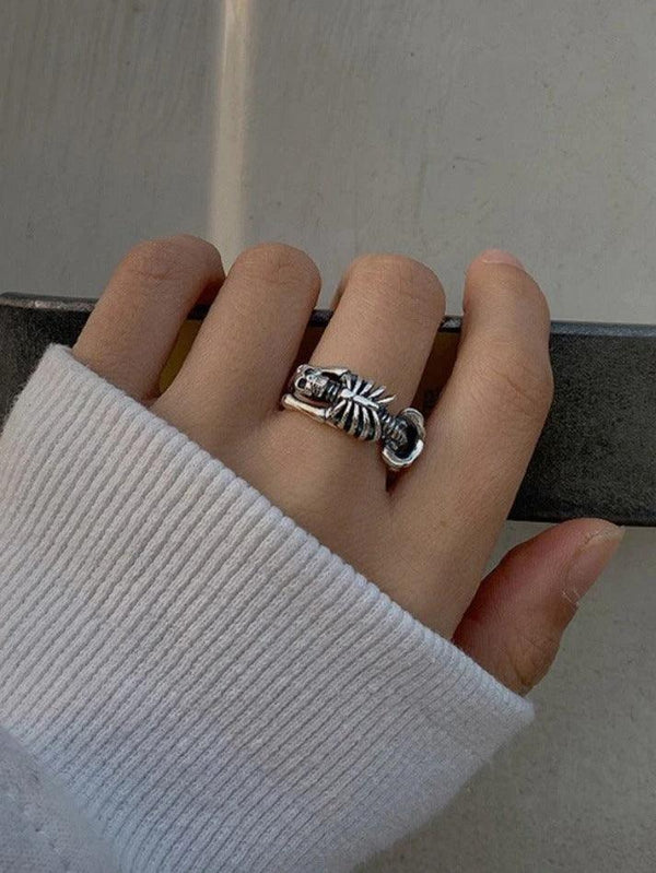 Gothic Punk Skull Cuff Ring - AnotherChill