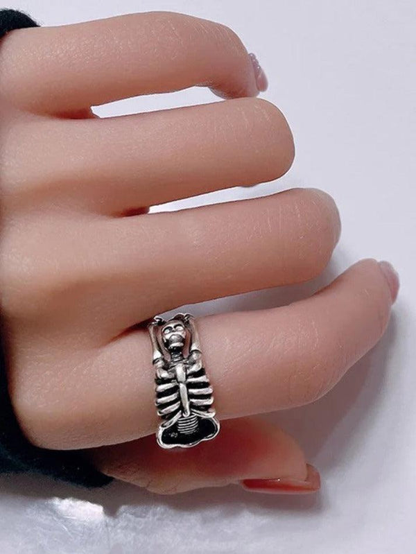 Gothic Punk Skull Cuff Ring - AnotherChill