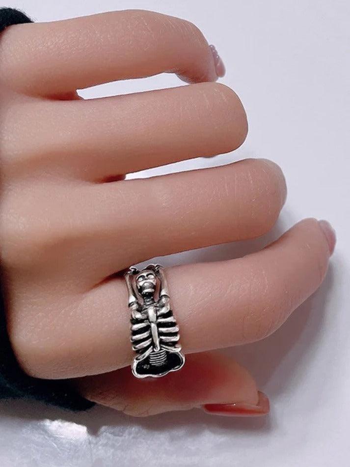 Gothic Punk Skull Cuff Ring - AnotherChill