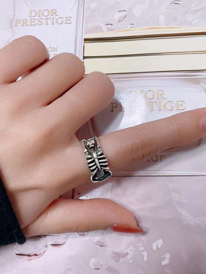 Gothic Punk Skull Cuff Ring - AnotherChill