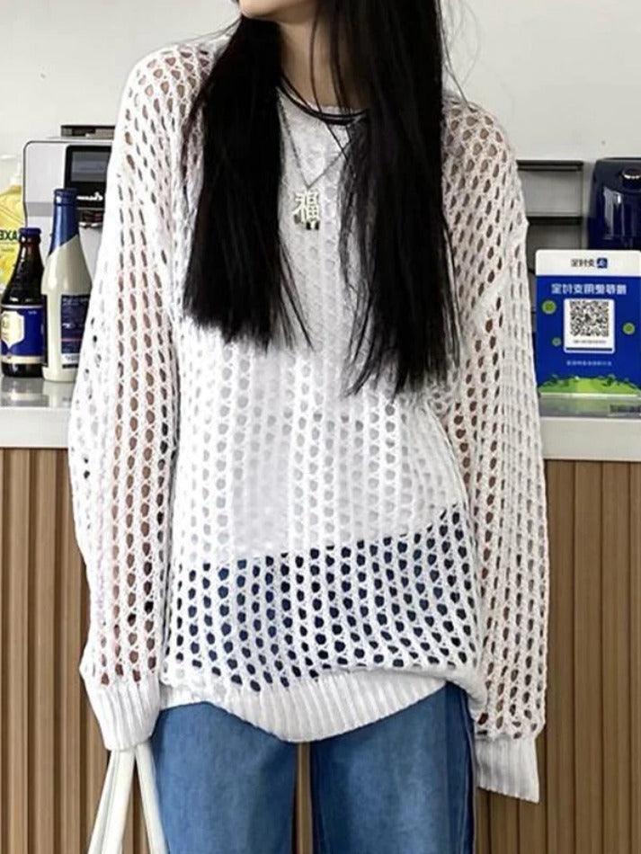 Knit Cutout Thin Crochet Top - AnotherChill