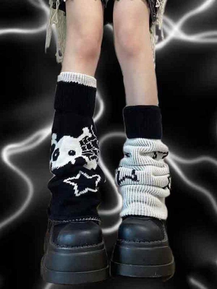 Reversible Skull Star Print Leg Warmer - AnotherChill