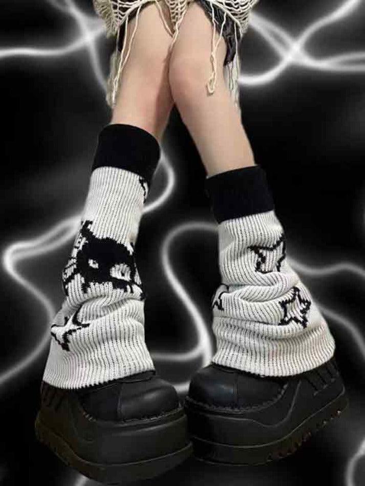 Reversible Skull Star Print Leg Warmer - AnotherChill