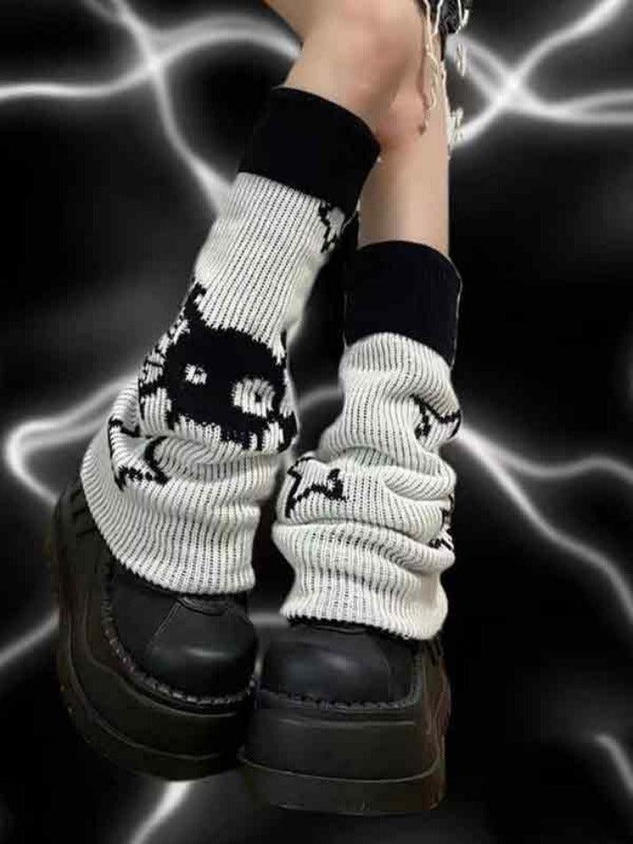 Reversible Skull Star Print Leg Warmer - AnotherChill