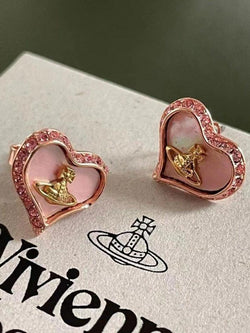Rhinestone Cosmos Heart Earrings - AnotherChill