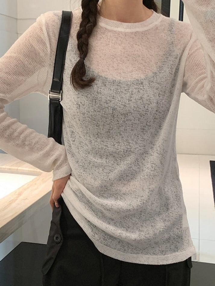 Solid Color Thin Long Sleeve Knit - AnotherChill