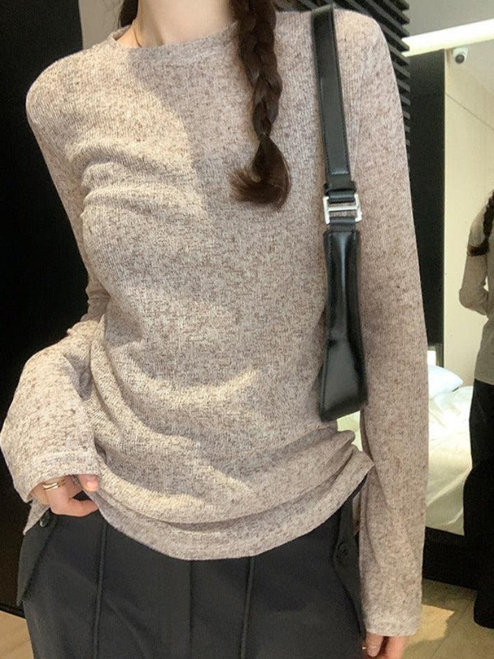 Solid Color Thin Long Sleeve Knit - AnotherChill