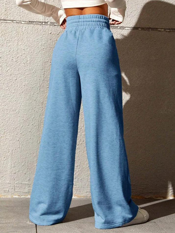 Solid Seam Detail Loose Sweatpants - AnotherChill