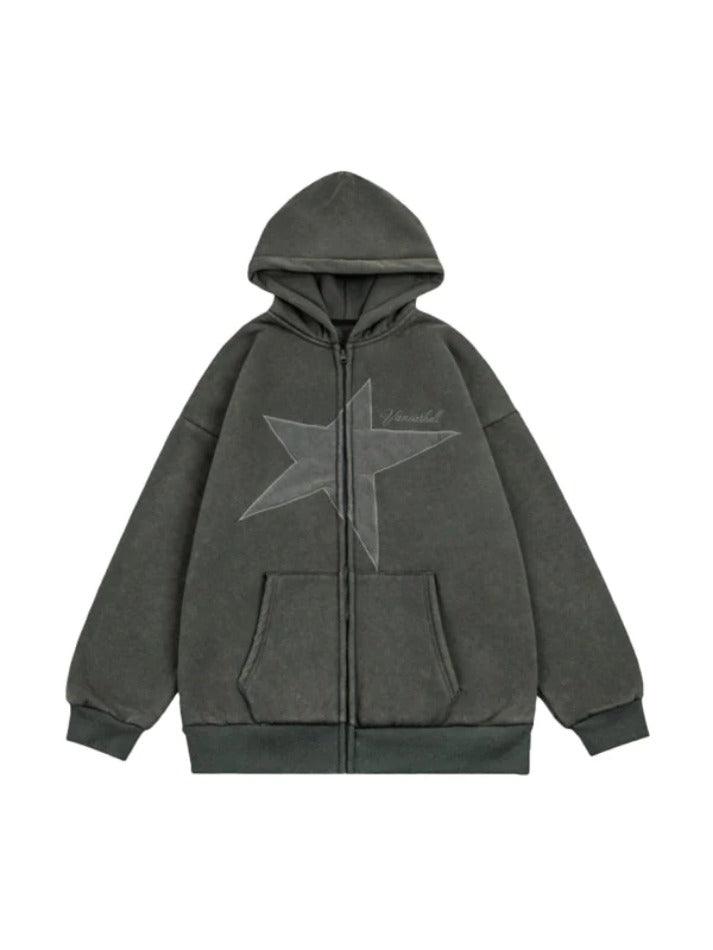 Star Letter Print Oversized Hoodie - AnotherChill