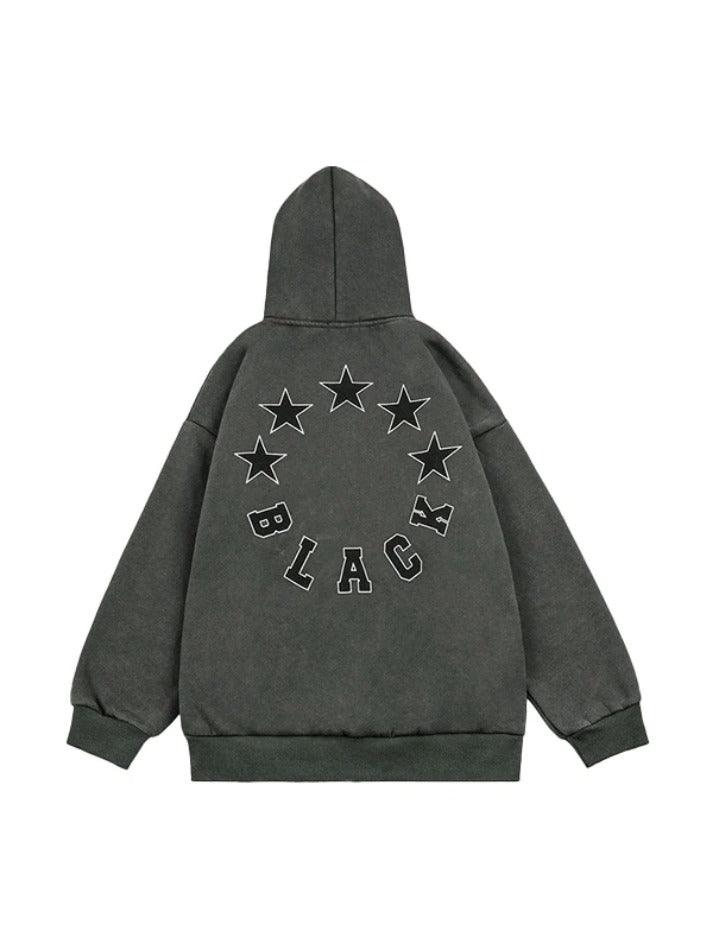 Star Letter Print Oversized Hoodie - AnotherChill