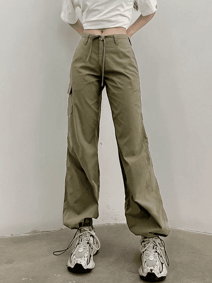 2023 Straight Leg Pocket Cargo Pants Green S in Pants Online Store ...
