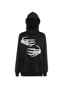 Turtleneck Skull Oversized Hoodie - AnotherChill