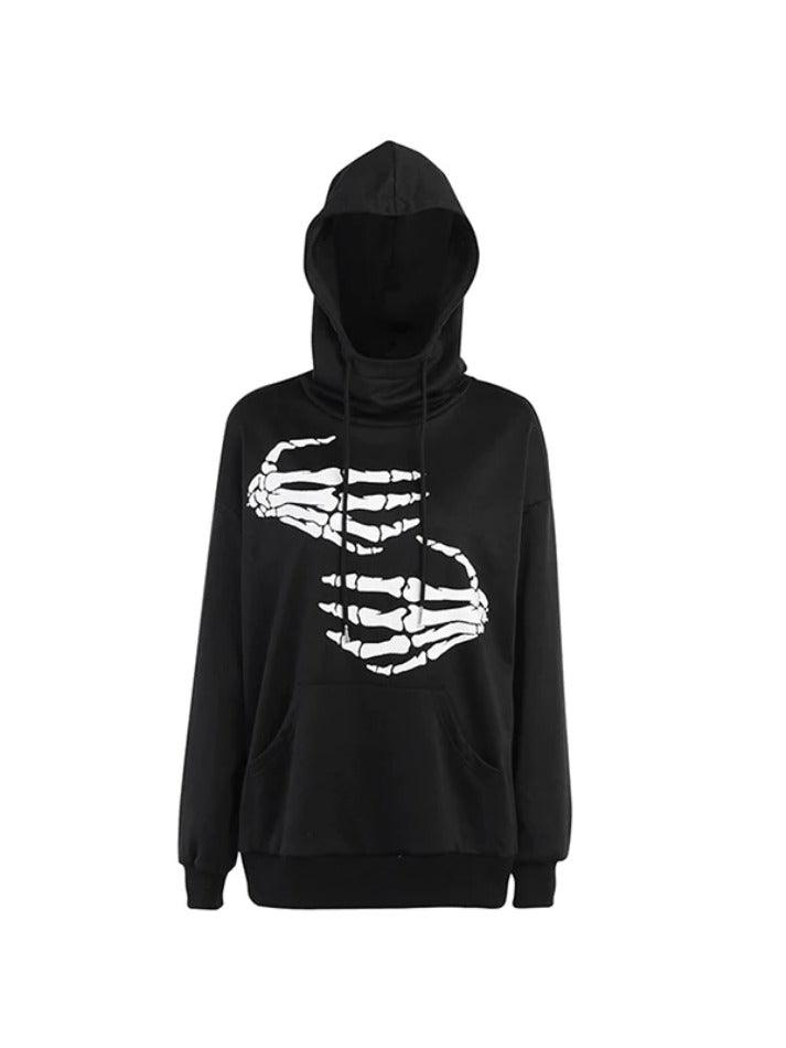 Turtleneck Skull Oversized Hoodie - AnotherChill
