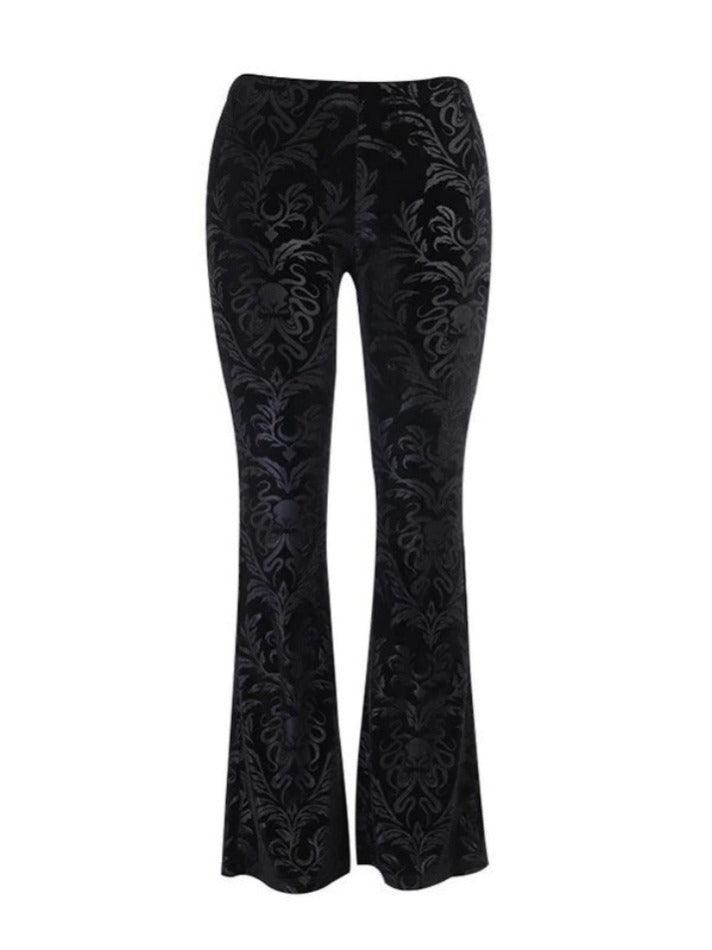 Vintage Embossed Velour Flare Pants - AnotherChill